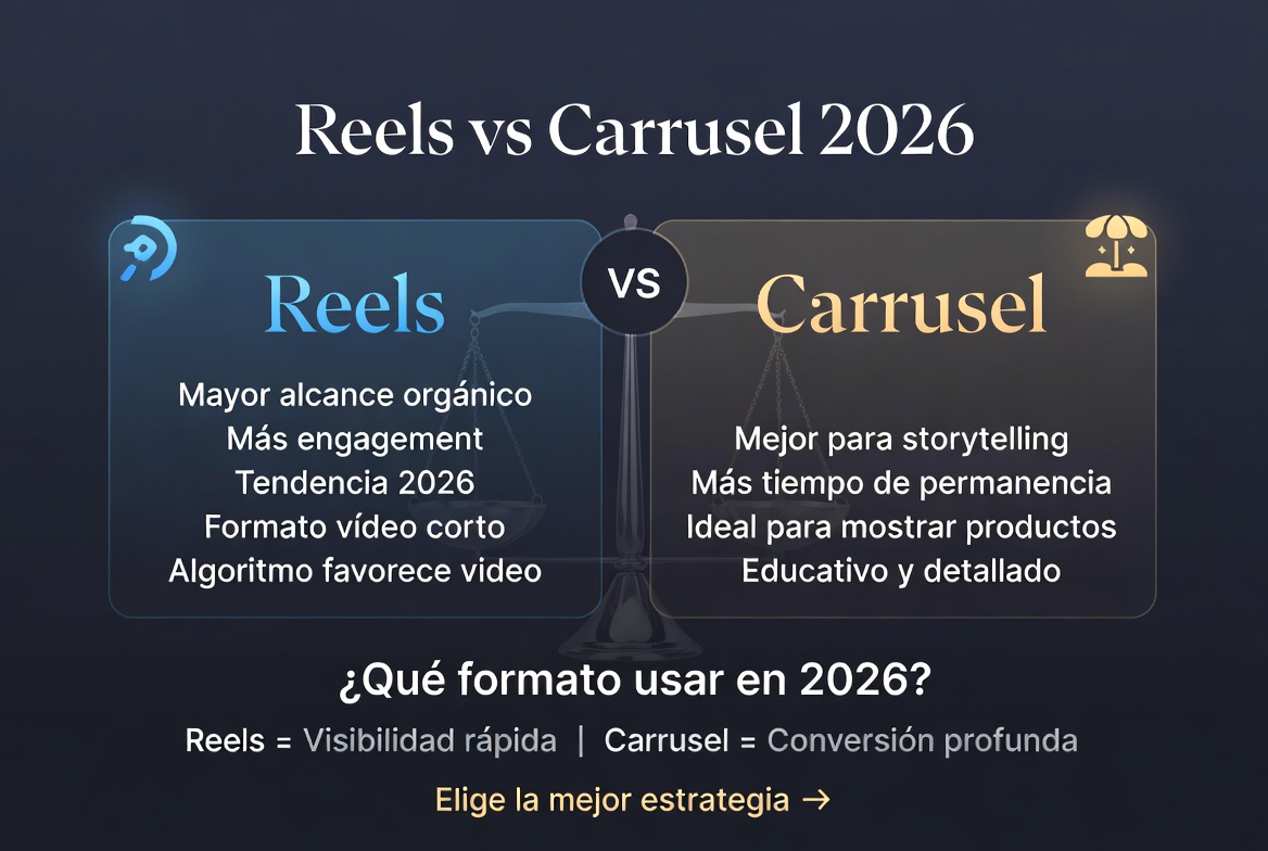 Reels vs Carrusel en 2026